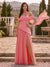 Chiffon Sheath/Column Off-the-Shoulder Floor-Length Bridesmaid Dress With Scarf & Split Side