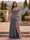 Chiffon Sheath/Column Off-the-Shoulder Floor-Length Bridesmaid Dress With Scarf & Split Side