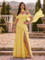 Chiffon Sheath/Column Off-the-Shoulder Floor-Length Bridesmaid Dress With Scarf & Split Side