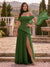 Chiffon Sheath/Column Off-the-Shoulder Floor-Length Bridesmaid Dress With Scarf & Split Side
