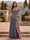 Chiffon Sheath/Column Off-the-Shoulder Floor-Length Bridesmaid Dress With Scarf & Split Side