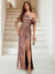 Sheath/Column One Shoulder Floor-Length Evening Dresses with Pleats & Split Side