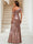 Sheath/Column One Shoulder Floor-Length Evening Dresses with Pleats & Split Side