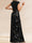 Sheath/Column Boat Neck Floor-Length Evening Dresses with Sequins & Split Side