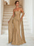 Sparkle Trumpet/Mermaid Strapless Sleeveless Sweep train Evening Dresses With Shawl