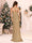 Sparkle Trumpet/Mermaid Strapless Sleeveless Sweep train Christmas Dresses With Shawl
