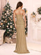 Sparkle Trumpet/Mermaid Strapless Sleeveless Sweep train Christmas Dresses With Shawl