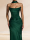 Sheath/Column Strapless Sleeveless Sweep train Ruched Evening Dresses With Shawl