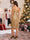 Sheath/Column Spaghetti Straps Lace Midi Christmas Dresses