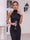 Sheath/Cloumn High Neck Lace Midi Cocktail Dresses with Back Slit
