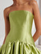 A-Line/Princess Strapless Sweep Train Ruched Prom Dresses