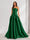A-Line/Princess Strapless Sweep Train Ruched Prom Dresses