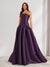 A-Line/Princess Strapless Sweep Train Ruched Prom Dresses