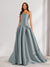 A-Line/Princess Strapless Sweep Train Ruched Prom Dresses