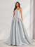 A-Line/Princess Strapless Sweep Train Ruched Prom Dresses