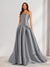 A-Line/Princess Strapless Sweep Train Ruched Prom Dresses