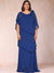 Sheath/Column Scoop Neck Chiffon Plus Size Mother of the Bride Dresses With Flower(s)