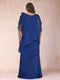 Sheath/Column Scoop Neck Chiffon Plus Size Mother of the Bride Dresses With Flower(s)