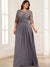 Chiffon A-Line/Princess Illusion Neck Plus Size Mother of the Bride Dresses With Appliques Lace