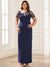 Sheath/Column Asymmetrical Neck Plus Size Mother of the Bride Dresses With Flower(s)