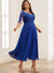 A-Line/Princess Illusion Neck Chiffon Plus Size Mother of the Bride Dresses With Appliques Lace