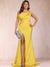 Satin Sheath/Column One-Shoulder Plus Size Mother of the Bride Dresses With Split & Beading