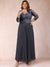 A-Line/Princess V-Neck 3/4 Sleeves Plus Size Chiffon Mother of the Bride Dresses With Lace