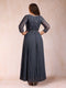 A-Line/Princess V-Neck 3/4 Sleeves Plus Size Chiffon Mother of the Bride Dresses With Lace