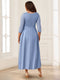 Satin A-Line/Princess V-Neck 3/4 Sleeves Plus Size Mother of the Bride Dresses With Bow(s)