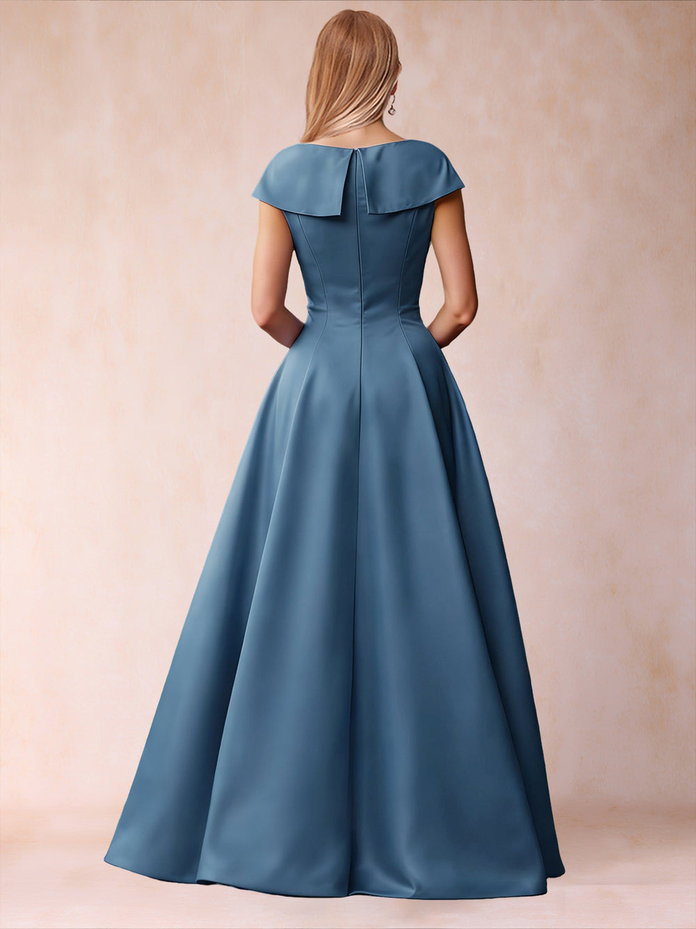 A-Line/Princess V-Neck Short Sleeves Ruched Mother of the Bride Dresses