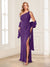 Floral Sheath/Column One-Shoulder Sleeveless Mother of the Bride Dresses With Shawl