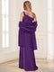 Floral Sheath/Column One-Shoulder Sleeveless Mother of the Bride Dresses With Shawl