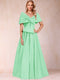 A-Line/Princess Off-The-Shoulder Sleeveless Ruched Mother of the Bride Dresses With Bow(s)