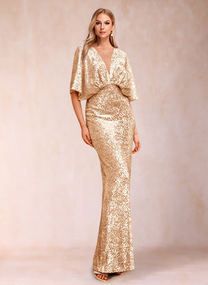 Sheath/Column V-Neck Short Sleeves Mother of the Bride Dresses