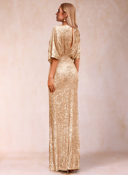 Sheath/Column V-Neck Short Sleeves Mother of the Bride Dresses