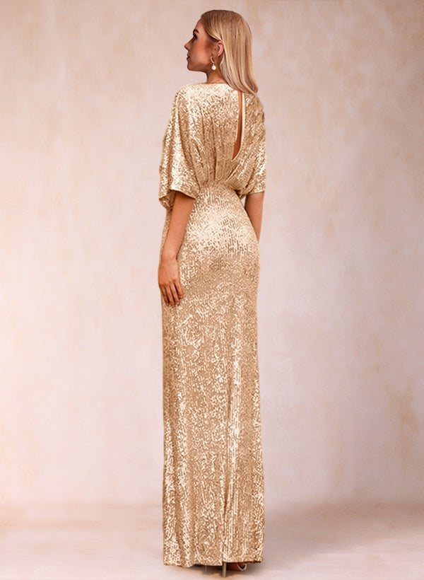 Sheath/Column V-Neck Short Sleeves Mother of the Bride Dresses