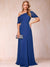 A-Line/Princess Asymmetrical Neck Sweep Train Mother of the Bride Dresses