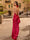 Sheath/Column Halter Sleeveless Prom Dresses With Cascading Ruffles