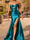 Satin Sheath/Column Sweetheart Sleeveless Prom Dresses With 3D Floral & High Split