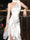 Sheath/Column Halter Ankle-Length Prom Dresses With High Split & Cascading Ruffles