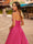 A-Line/Princess Off-the-Shoulder Floor-Length Prom Dresses With Bow(s)