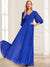 Chiffon A-Line/Princess V-Neck Half Sleeves Mother of the Bride Dresses with Pleats