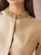 A-Line/Princess Bead Collar Half Sleeves Mother of the Bride Dresses With Belt