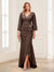 Sheath/Column V-Neck 3/4 Sleeves Mother of the Bride Dresses With Lace & 3D Floral