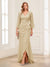 Sheath/Column V-Neck 3/4 Sleeves Mother of the Bride Dresses With Lace & 3D Floral