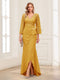 Sheath/Column V-Neck 3/4 Sleeves Mother of the Bride Dresses With Lace & 3D Floral