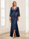 Sheath/Column V-Neck 3/4 Sleeves Mother of the Bride Dresses With Lace & 3D Floral