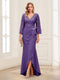 Sheath/Column V-Neck 3/4 Sleeves Mother of the Bride Dresses With Lace & 3D Floral