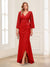 Sheath/Column V-Neck 3/4 Sleeves Mother of the Bride Dresses With Lace & 3D Floral