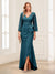 Sheath/Column V-Neck 3/4 Sleeves Mother of the Bride Dresses With Lace & 3D Floral